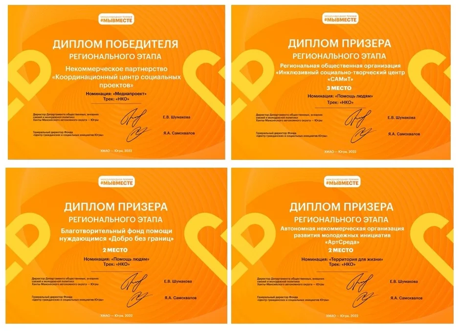 Подведены итоги регионального этапа Премии #МЫВМЕСТЕ
