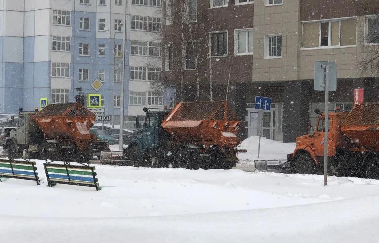 Теплый фронт принес с собой метель и снегопад